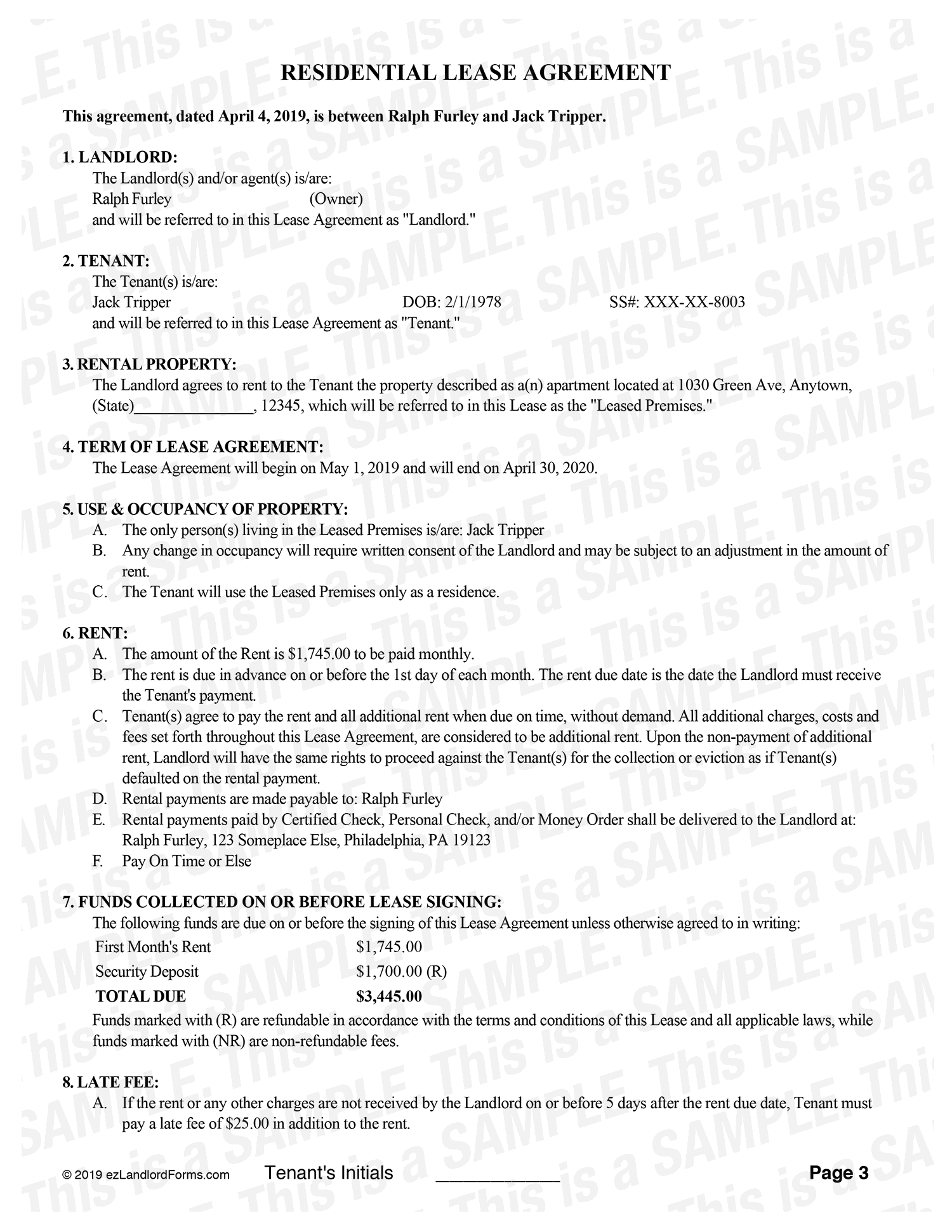 Florida Standard Residential Lease Agreement Template