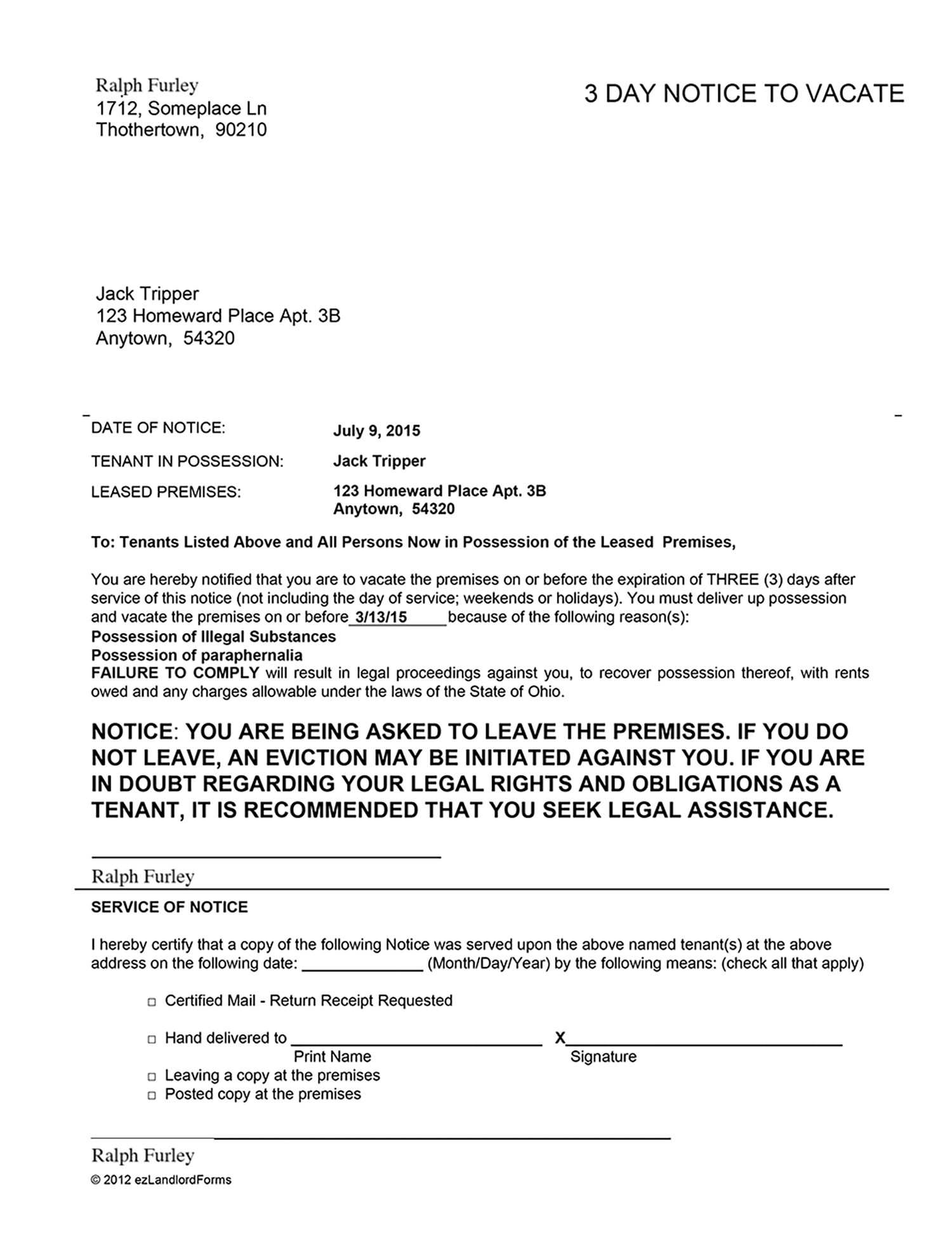 printable eviction notice ohio tutoreorg master of documents